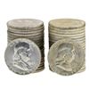 Image 1 : Lot of 1963 & 1963-D Brilliant Uncirculated Franklin Half Dollar Rolls