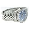 Image 4 : Rolex Men's Stainless Steel Blue String Diamond 36MM Datejust Wristwatch