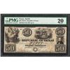 Image 1 : 1839-41 $50 Republic of Texas Obsolete Note PMG Very Fine 20