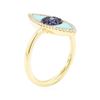 Image 4 : 14KT Yellow Gold 0.16 ctw Sapphire and Diamond Evil Eye Ring