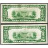 Image 2 : Lot of (2) 1928B $20 Federal Reserve Notes