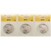 Image 1 : Lot of (3) 1923 $1 Peace Silver Dollar Coins ANACS MS64