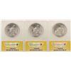 Image 2 : Lot of (3) 1923 $1 Peace Silver Dollar Coins ANACS MS64