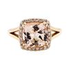 Image 2 : 14KT Rose Gold 2.50 ctw Morganite and Diamond Ring