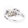 Image 3 : 14KT White Gold 0.50 ctw Diamond and Pearl Ring