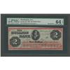 Image 1 : 1862 $2 The Bullion Bank Washington Obsolete Note PMG CU64EPQ