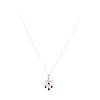 Image 2 : 14KT White Gold 0.50 ctw Ruby and Diamond Heart Shaped Chandelier Pendant with C