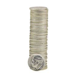 Roll of (50) 1953-D Brilliant Uncirculated Roosevelt Dimes