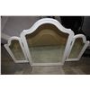 Image 2 : WHITE WOOD DESK HUTCH WITH FOLDING MIRROR