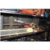Image 2 : SHELF LOT OF TOOLS INCLUDING MOTOMASTER BATTERY CHARGER WITH ENGINE START, DEWALT CIRCULAR SAW,