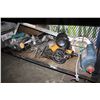 Image 2 : SHELF LOT OF ASSORTED POWER TOOLS INCLUDING BLACK & DECKER CIRCULAR SAW, BOSTITCH NAILER, TOOL