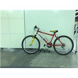 RED CCM HEAT FRONT SUSPENSION 18 SPEED MOUNTAIN BIKE