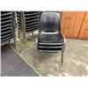 Image 2 : STACK OF 12 BLACK PLASTIC CONTOUR STYLE STACKING CHAIR