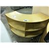 Image 2 : 2 MAPLE RADIUS BOOKCASES AND 2 MAPLE STORAGE BOOKCASES