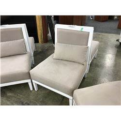 BEIGE AND WHITE FRAMED RECEPTION CHAIR