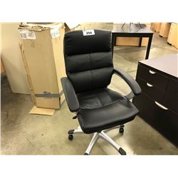 BLACK LEATHER MID BACK EXECUTIVE CHAIR