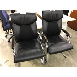 BLACK CHROME FRAMED SLED BASE CLIENT CHAIR