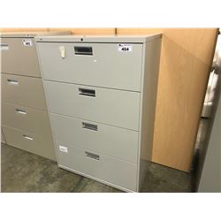 GREY 4 DRAWER LATERAL FILE CABINET