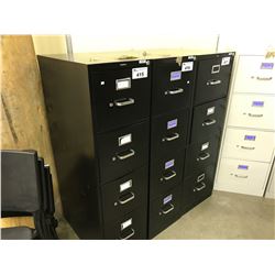 BLACK 4 DRAWER LETTER SIZE VERTICAL FILE CABINET