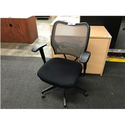 BLACK MESH BACK ADJUSTABLE ARM TASK CHAIR