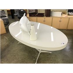 WHITE 7X4' ILLUMINATED OVAL TABLE