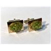 Image 2 : GENT JADITE CUFFLINKS AND TIE PIN ACCENTS WITH A DIAMOND  (AUTHENTICITY NOT VERIFIED)