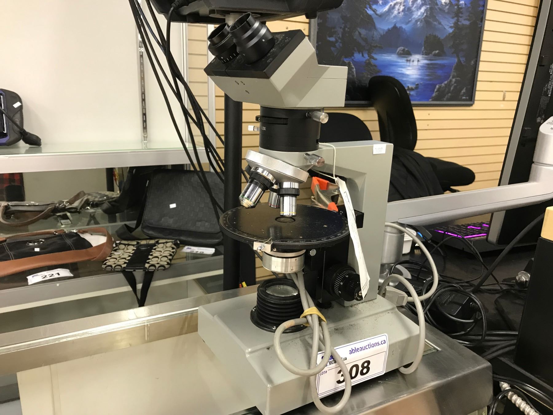 GREY MULTI LENS MICROSCOPE