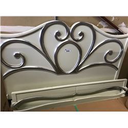 CREAM/SILVER KING BED FRAME (MAY CONTAIN COSMETIC OR FREIGHT DAMAGE-DAMAGED BED RAIL)