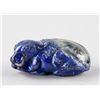 Chinese Lapis Carved Water Buffalo Toggle