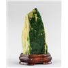 Image 4 : Chinese Green Jade Boulder with Wood Stand
