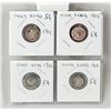 Image 1 : 1904-1932 Hong Kong 5 Cents Silver Coin 4 PC