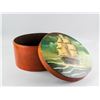 Image 1 : Vintage European Wood Hat Box Painted with Ship