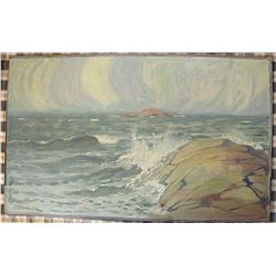 B.E.Hansson Boe (1900-1987), Swedish Artist, Oil Painting, Sea view
