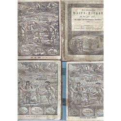4 Antique Calenders 1810, 1818, 1837, 1847, Basel
