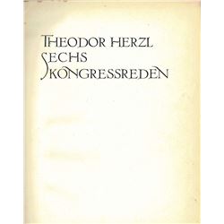 Herzl 'Sechs Kongressreden', 50/400, Leipzig, 1914