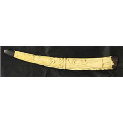 A ntique african tribal carved elephant tusk, fallos shaped