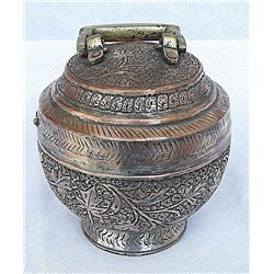 India Kashmir Antique Sandwich Copper Bronze Box