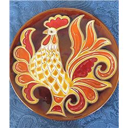 A. Gofer, Glazed Ceramic “Cock” Wall Plate, 1950s