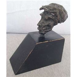 Old Patina Bronze Man's head