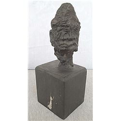 Old Abstract Patina Bronze Man's head