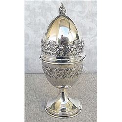 Silver Sterling Ananas Shaped Etrog Box, Israel, 1960s, 191gr.