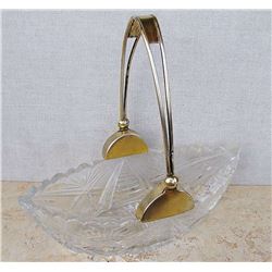 Russian Crystal Gilt Silver 875 Sweet Basket, 1972