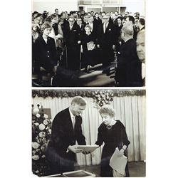2 official photos of Nelly Sachs, by giving Peace Prize, Germany, 1965