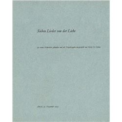 V. Cohen "Sieben Lieder von der Liebe", VII /X, Signed, 1953.