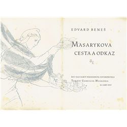 Edvard Benes, President of Czechoslovakia, autograph in Book, 1937