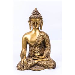 Sitting Buddha - an old bronze statue