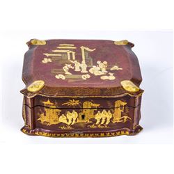An antique Japanese lacquer jewelry box