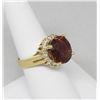 Image 3 : Red Rubelite & diamond 14k Yellow Ring