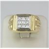 Image 1 : 14K Yellow Gold Princess Cut Invisible set Diamond Ring