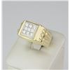 Image 2 : 14K Yellow Gold Princess Cut Invisible set Diamond Ring